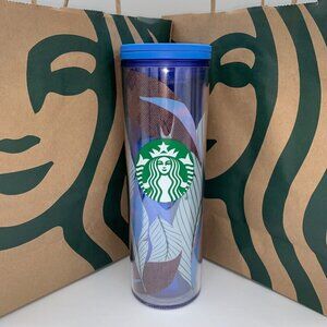 Starbucks Blue Leaves‎ & Siren Grande 16 oz. Acrylic Travel Tumbler NWT